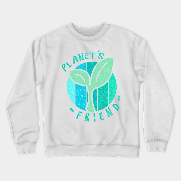 Planet Friend Logo Tshirt Eco Friendly Crewneck Sweatshirt by Teequeque